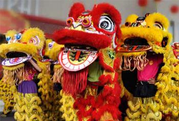 Three lions from the lion dance